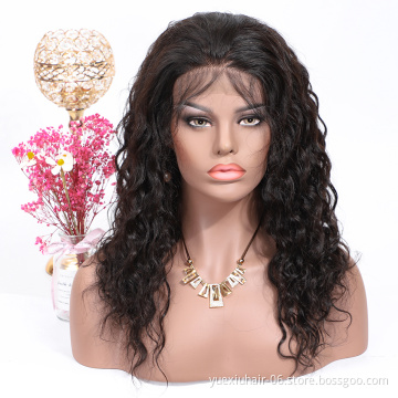13*4 Lace Front Wig With Baby Hair Brazilian Virgin Human Hair Wigs With Bangs Water Wave